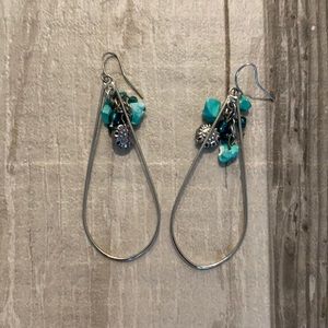 Silver elongated hoops